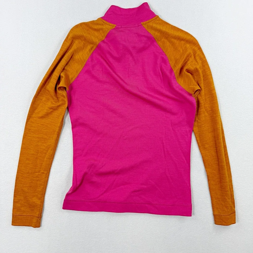 Smartwool Classic Thermal 1/4 Zip Baselayer Top Size S Womens Power Pink NEW - Picture 2 of 9